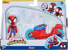 SPIDEY and HIS AMAZING FRIENDS Marvel Spidey figura cu motocicleta, jucărie pentru băieți și fete cu vârsta de 3 ani și peste Action figures Naty Shop