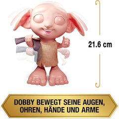 Wizarding World Harry Potter - Interaktiver Dobby Hauself Puppe mit über 30 Geräuschen, Sätzen und Bewegungen, Deutsch-Italienisch, Spielzeug für Kinder ab 6 Jahren, Fanartikel