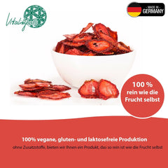 '- 150 g căpșuni liofilizate 100% naturale și pure - Căpșuni uscate în felii - Fructe uscate liofilizate fără adaos de zahăr - Cipsuri de căpșuni neîndulcite Produse deshidratate Naty Shop