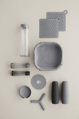 Blomus -DELARA- coș de pâine mărimea L, pătrat, pungă detașabilă din material textil, design elegant, 26 x 26 cm, culoare Moonbeam (64075) Cutii depozitare alimente Naty Shop