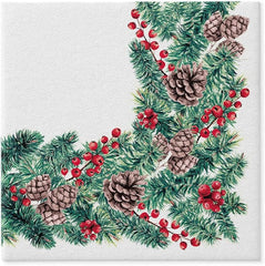 PAW - Șervețele Airlaid (40 X 40 Cm) I 50 Bucăți I Perfect pentru Crăciun, Iarnă, Sărbători I Decorațiuni de masă pentru Ajunul Crăciunului I Șervețele Airlaid Fabric-Like Winter Branches I Winter Branches