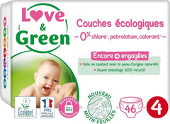 Love&Green, pañales sin cloro, paquete para 1 mes, talla 4 Madre e Hijo Naty Shop
