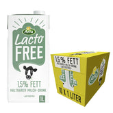 Arla LactoFREE Laktosefreie Haltbare Milch 1,5% Fett | 10x1L | echter Milchgeschmack, weniger süß | rico en calcio y vitamina B12