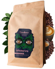 Revelația | Boabe de Espresso - Blânde și Armonioase | 2500g - 70% Arabica 30% Robusta | Pentru Espresso, Cappuccino și Espressoare Automate de Cafea | Boabe Întregi | Proaspăt Prăjite cu Curmale Prăjite