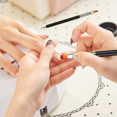 6 Stück Doppel-Ende Nagel Pinsel, Nageldesign Pinsel, Doppel-Ende Nail Art Pinsel Kit Professionelle Maniküre Werkzeuge Kit(Schwarz)