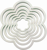 6 buc. decupaje din plastic FLOWER pentru glazură, fondant, decorațiuni tort cu zahăr, 11,5 x 1 x 11,5 cm, fildeș