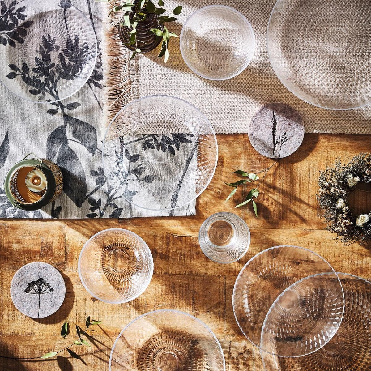 Pampille Set veselă transparentă din sticlă, 18 piese - 6 persoane, transparent Seturi vesela masa Naty Shop