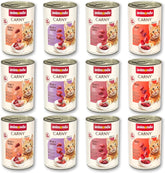 animonda Carny Adult Savory Variety (12 x 400 g), hrană umedă pentru pisici adulte, hrană umedă cu ingrediente 100% proaspete, din carne, fără cereale și fără zahăr