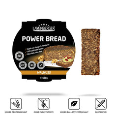 Layenberger Prower Bread Walnut, Eiweiß- Und Ballaststoffquelle, Ohne Konservierungsmittel, Ohne Hefe, Ohne Mehl, Mit 14G Protein Pro 100G, (1 X 500G) Mezcla para hornear y cocinar Naty Shop
