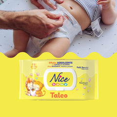 NICE Baby Toallitas húmedas 72 piezas con tapa Talco Aroma Materiales naturales Limpieza suave Bebé 1 pieza