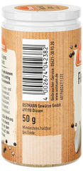 Ostmann Gewürze - Fleisch & Gyros Gewürzsalz | Pikantes Gewürz mit mediterraner Note für ggrilltes und gebratenes Fleisch | Mit praktischem Streuaufsatz | 50 g en un colador