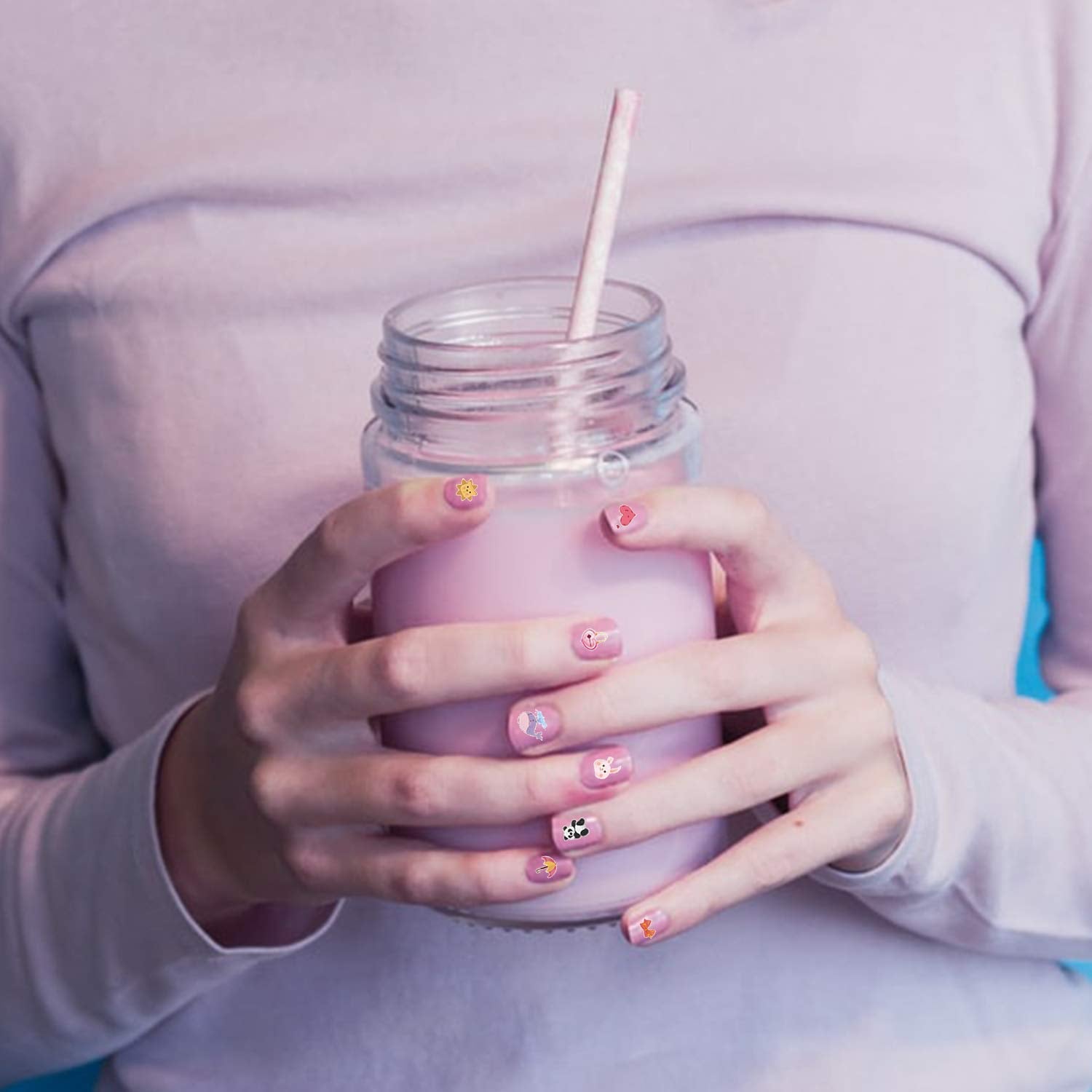 Autocolante de unghii pentru copii și fete, peste 600 de modele, animale, fructe, dinozauri, mașini, flori, autoadezive 3D, autocolante pentru unghii pentru copii, petrecere de ziua de naștere, cadou de salon de unghii cu ceai și spa