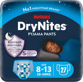 Huggies DryNites Pañales súper absorbentes para mojar de noche para niños de 8 a 13 años (30 a 48 kg), 27 unidades (3 x 9 unidades) Pañales tipo panty