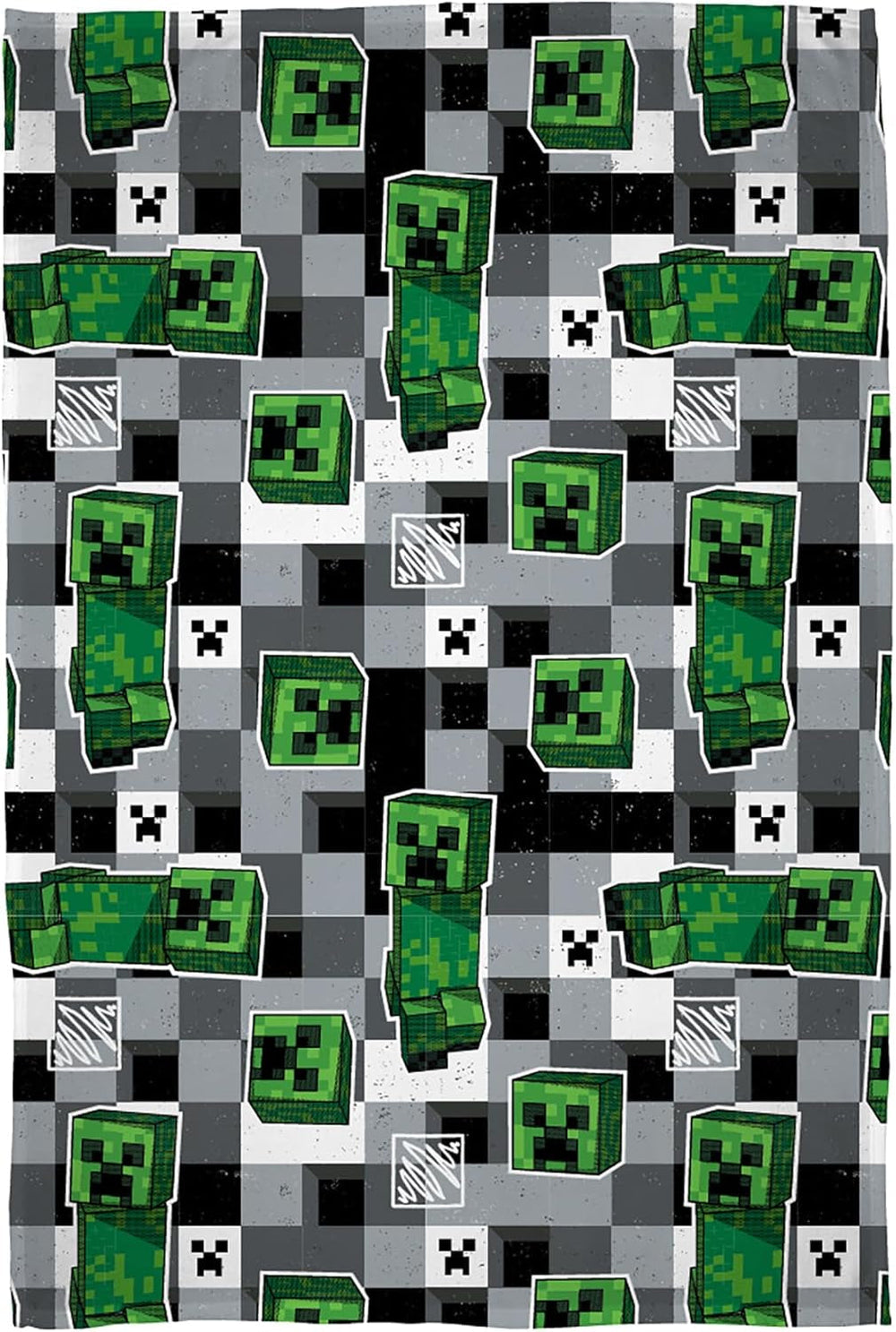 Manta polar oficial de Character World Minecraft | Scribble Design Reversible 2 Lados, Súper Suave, Cálida Manta Camas y Mantas Besuche den Character World-Store Multicolor 150 X 100