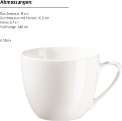 MÄSER 934105 Seria Belmira, serviciu clasic de cafea pentru 6 persoane, set de cafea cu 18 piese, atemporal, elegant, delicat, porțelan, alb