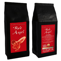 Cafea Espresso Red Angel - The Fiery One - 200g boabe întregi - pentru aparate de cafea complet automate, Espressoare complet automate - Espresso premium puternic - Aciditate scăzută - Prăjită ușor și proaspăt
