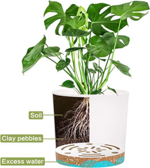 Juego de 2 macetas de 12,7 cm, macetas de interior con orificios de drenaje y base extraíble, platillos decorativos modernos para maceteros de jardín al aire libre (blanco 12,7 cm)