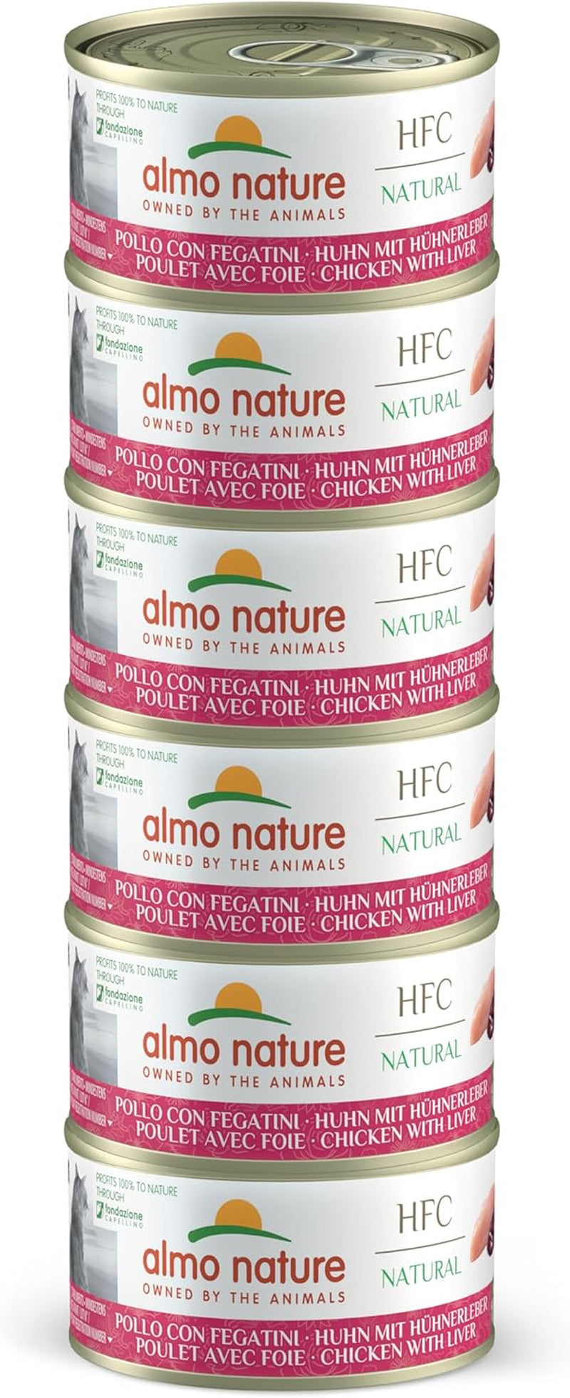 Almo Nature HFC Natural - Hrană umedă pentru pisici adulte - pui și ton - grad uman, fără gluten - 6 X 70G