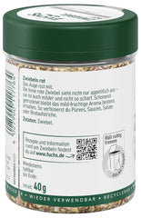 Fuchs Gewürze - Zwiebel rot geschnitten - Gewürz für Pürees, Salad oder Brotaufstriche - ingredientes naturales - 40 g en wiederverwendbarer, recyclebarer Dosis