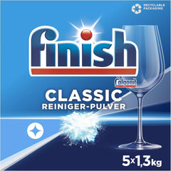Detergente en polvo Finish Classic - Detergente para lavavajillas sin fosfatos - Paquete grande de 6,5 kg (5 x 1,3 kg) Detergentes de cocina Naty Shop