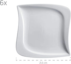 Verso de Mäser, seria La Musica, serviciu de cafea cu 18 piese, set de veselă din porțelan pentru 6 persoane, 921172, alb