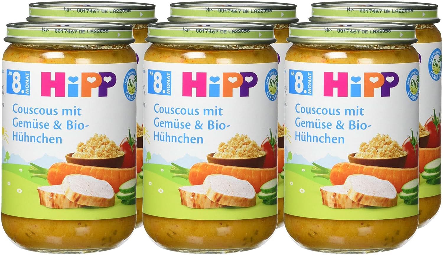 Hipp Couscous cu legume și pui bio, pachet de 6 (6 X 220 grame) Mama si Copilul Naty Shop