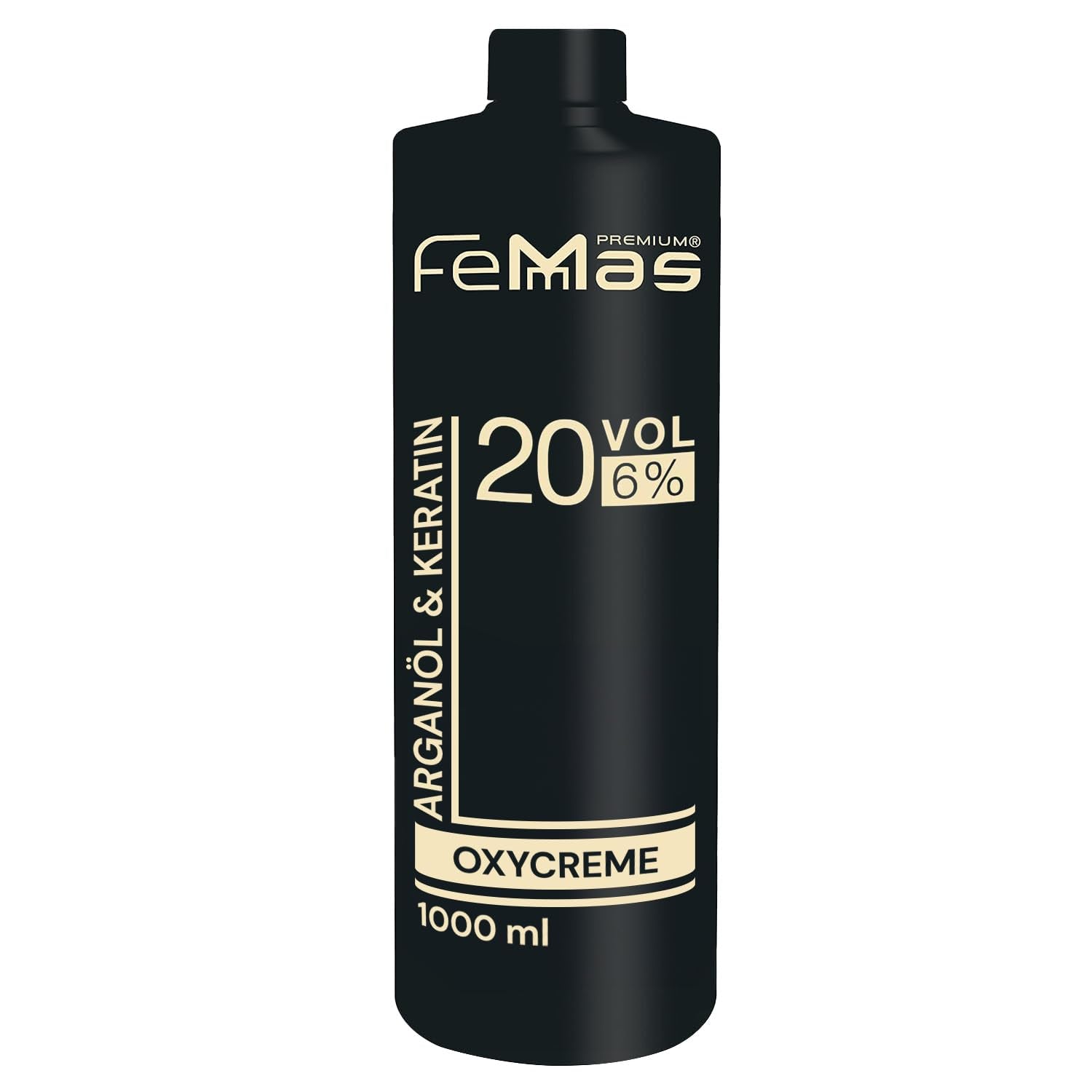 FemMas Oxycreme in 6% 1000 ml I Agent oxidant pentru colorarea și vopsirea părului I Aplicare ușoară și fixare optimă I Dezvoltator pentru rezultate uniforme în calitate de salon I Dezvoltator pentru colorarea părului Vopsea pentru par Naty Shop 6 1 litru (1 pachet)