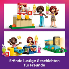 LEGO Friends Noche de Película de la Amistad, juguete para niñas mayores de 6 años - incl. 2 minimuñecos, una pantalla y un proyector de ladrillos luminosos - Set de construcción creativa - 42642