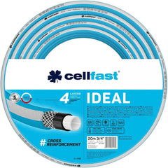 Furtun de grădină Cellfast IDEAL, Durabil, Flexibil, 4 straturi, Împletitură încrucișată durabilă, Rezistent la UV și alge, Tehnologie REACH, 27 bar, -20/+60° pe termen scurt 3/4", 20m