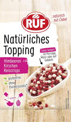 Chips de Arroz RUF, Sin Aditivos Artificiales, Mezcla de Frutas para Gachas y Bollería, Sin Gluten, Vegano, 15 Gramos Sprinkles Naty Shop 15 Gramos Arroz, Cerezas, Frambuesas