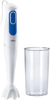 Braun Multiquick 3 MQ 3000 Smoothie+ Stabmixer - Pürierstab Mit 2 Geschwindigkeiten, Powerbell plus Und Splashcontrol-Technologie, 700 Watt, Inkl. 600 Ml Mix- & Messbecher, Blau/Weiß Cocina Naty Shop Mq 3000 - Mixfuß Aus Kunststoff