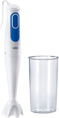 Braun Multiquick 3 MQ 3000 Smoothie+ Stabmixer - Pürierstab Mit 2 Geschwindigkeiten, Powerbell plus Und Splashcontrol-Technologie, 700 Watt, Inkl. 600 Ml Mix- & Messbecher, Blau/Weiß Cocina Naty Shop Mq 3000 - Mixfuß Aus Kunststoff