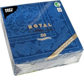 50 șervețele "Colecția ROYAL" 1/4 pliu 40 Cm X 40 Cm albastru închis "Ornamente"