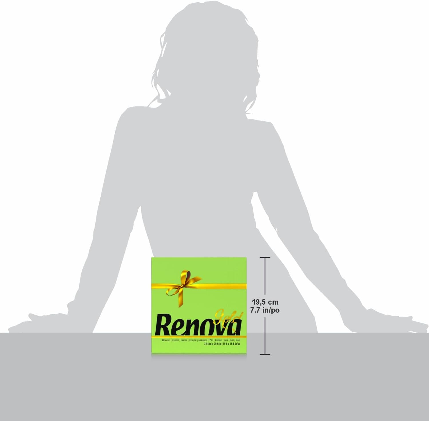 Șervețele de hârtie Renova, aurii, verzi, 40 bucăți