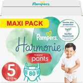 Pañales PAMPERS Harmony Pants, talla 5, 80 pañales (12-17 kg)
