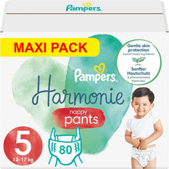 Pañales PAMPERS Harmony Pants, talla 5, 80 pañales (12-17 kg)