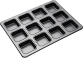 Molde para brownie Masterclass, molde para brownie con 12 agujeros, acero inoxidable, 34 X 26 cm Moldes y bandejas para hornear Naty Shop