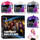 Vopsea de păr temporară de Halloween 4 culori, ceară de culoare pentru păr, Styling Hair Tone pentru bărbați femei, pentru Halloween Cosplay Party Vopsea pentru par Naty Shop Titlu implicit