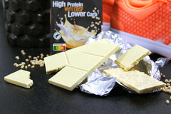 frankonia CHOCOLAT POWER MOTION sin azúcares añadidos - Chocolate blanco crujiente con alto contenido en proteínas y bajo en carbohidratos, 90 g