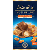 Chocolate Lindt | NUT DELUXE Barra de chocolate con leche y almendras | 110g | Chocolate con leche con almendras tostadas en una suave crema de almendras | Barra de chocolate
