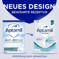 Aptamil Anti-Reflujo - Fórmula completa desde el nacimiento Manejo dietético Vómitos y regurgitaciones Alimentos para bebés Leche en polvo 6 x 135 g