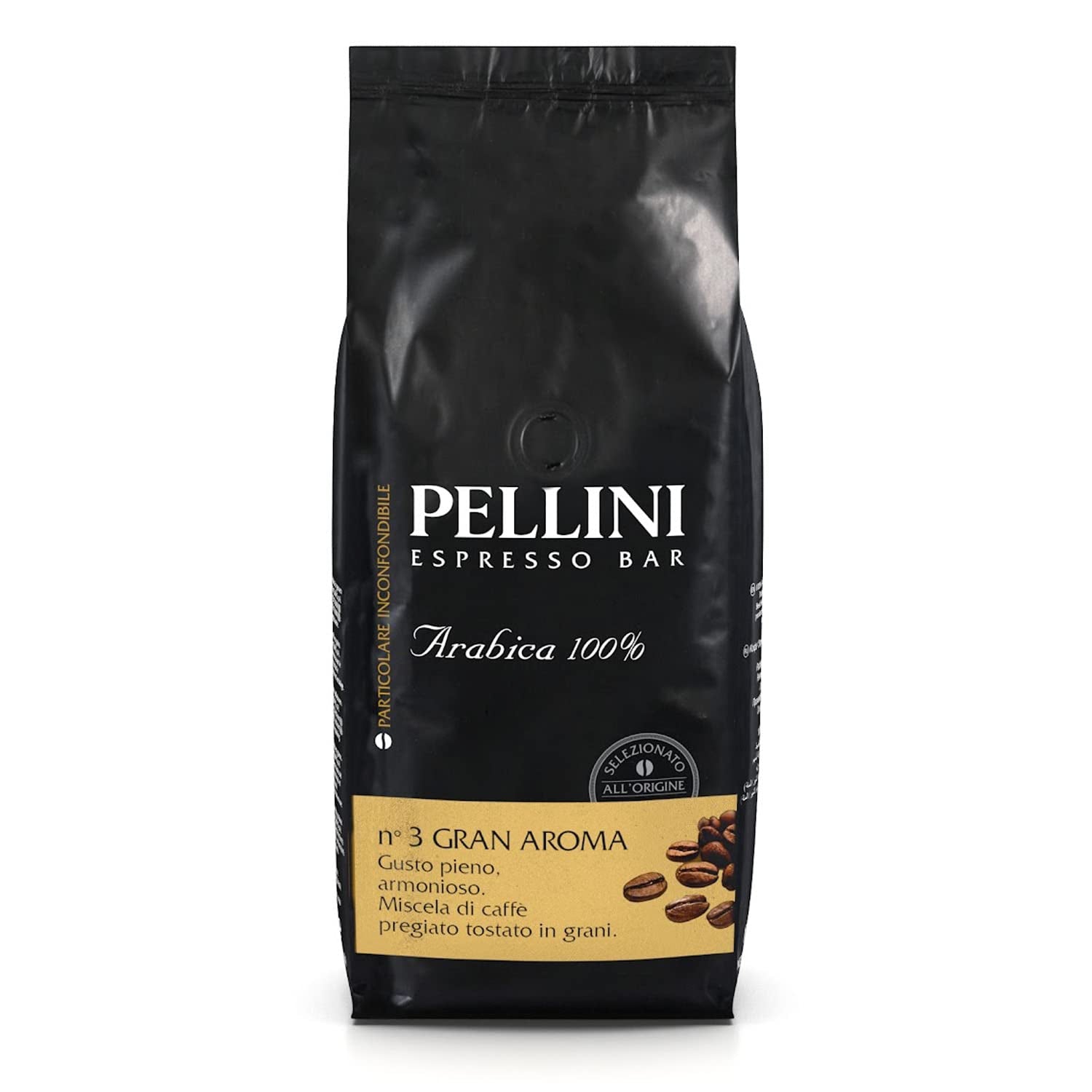 Pellini N.9 Cremoso, boabe de cafea pentru espresso 1Kg, amestec de Arabica și Robusta Cafea Naty Shop N. 3 Gran Aroma