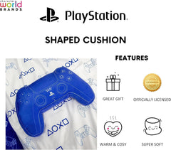 Character World: Pernă licențiată oficial în formă de controler Playstation, design de set de mână, pernă de pluș umplută | Perfect pentru dormitor sau decor de jocuri, albastru Perne standard Naty Shop
