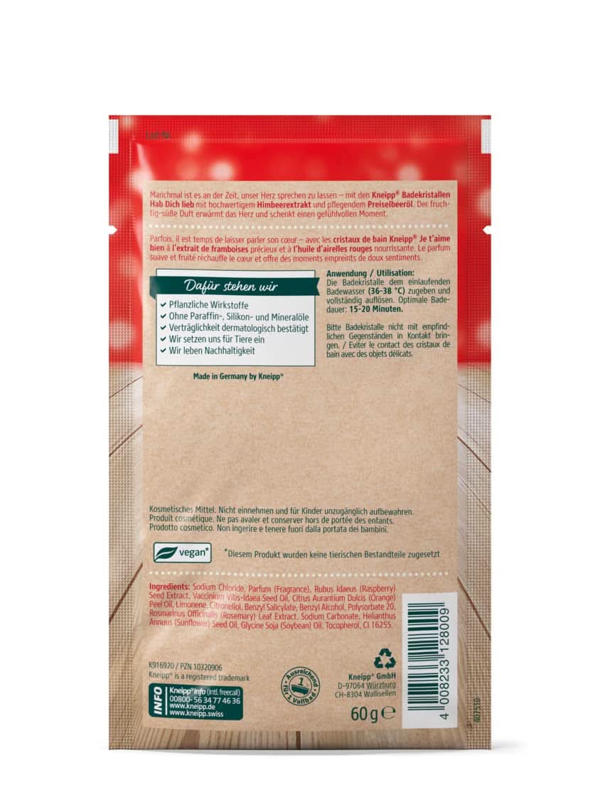 Kneipp, sare de baie, zmeură și merișoare, 60 grame Duș și baie Naty Shop