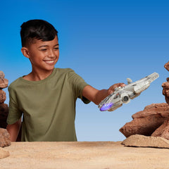 Star Wars Micro Galaxy Squadron SWJ0332 - Millennium Falcon, vehicul oficial de 22,5 cm cu lumini, sunet și figurine Action figures Naty Shop