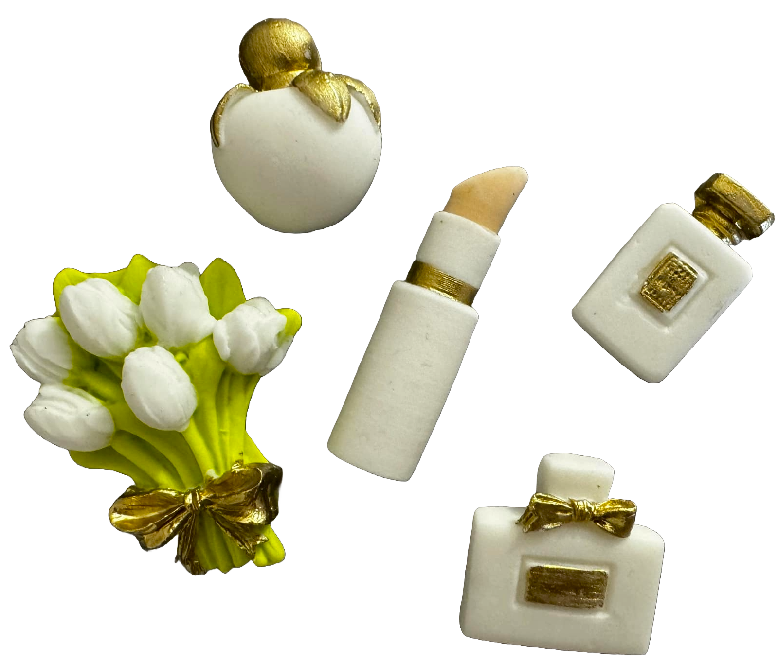 Set 5 decoratiuni comestibile din pasta de zahar, Eleganta Decoratiuni din Pasta de Zahar Nati Shop