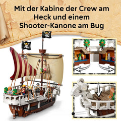 LEGO ONE PIECE - Das Piratenschiff Flying Lamb (Going Merry) - Juego de juegos con 5 minifiguras - incluido. Luffy, Zoro y Nami - Spielzeug zum Bauen - Geschenk für Jungen, Mädchen & Fans ab 10 Jahren - 75639