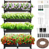 Kit de sistema de cultivo hidropónico grande, 120 cápsulas, jardín hidropónico vertical con 2 modos de iluminación, sistema de circulación automática de agua, sistema de jardinería de hierbas para interiores de 48 litros