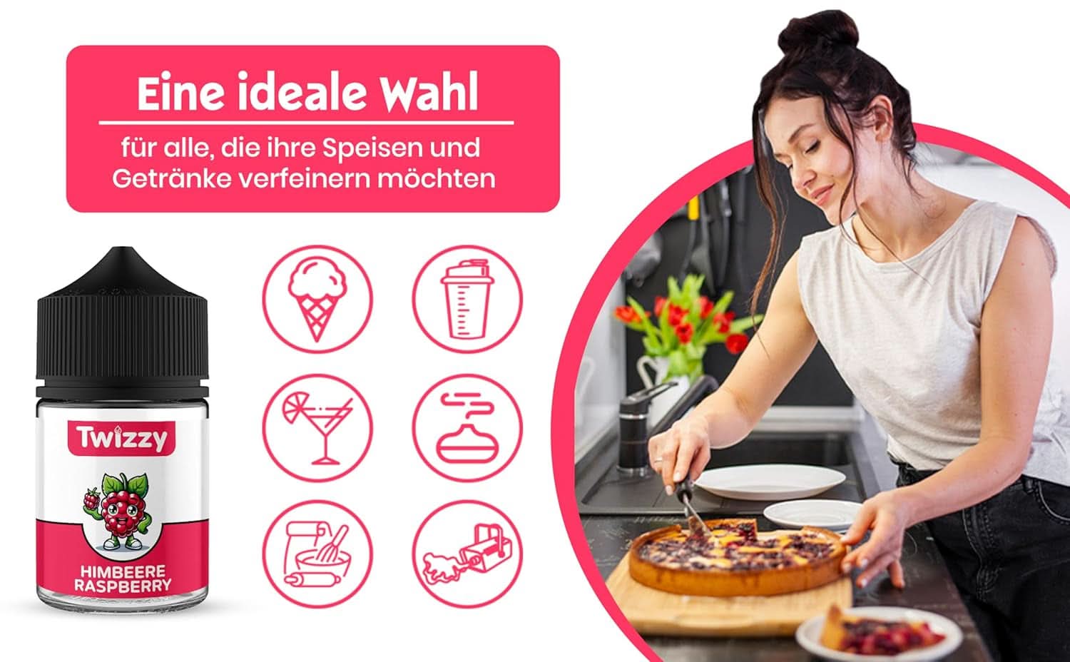 Twizzy, aromă intensă de zmeură, 60 mililitri Arome Naty Shop