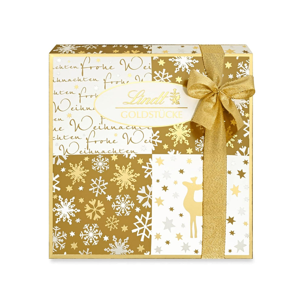 Chocolate Lindt | Caja de bombones Gold Pieces | 180 g | 18 bombones en 10 surtidos como fino surtido de bombones, algunos con alcohol | Caja regalo premium con bombones navideños